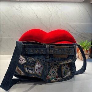 Reworked denim bingo themed purse 🃏♥️♠️♦️♣️